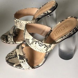 SCHUTZ Veridiana Snake Print Heels